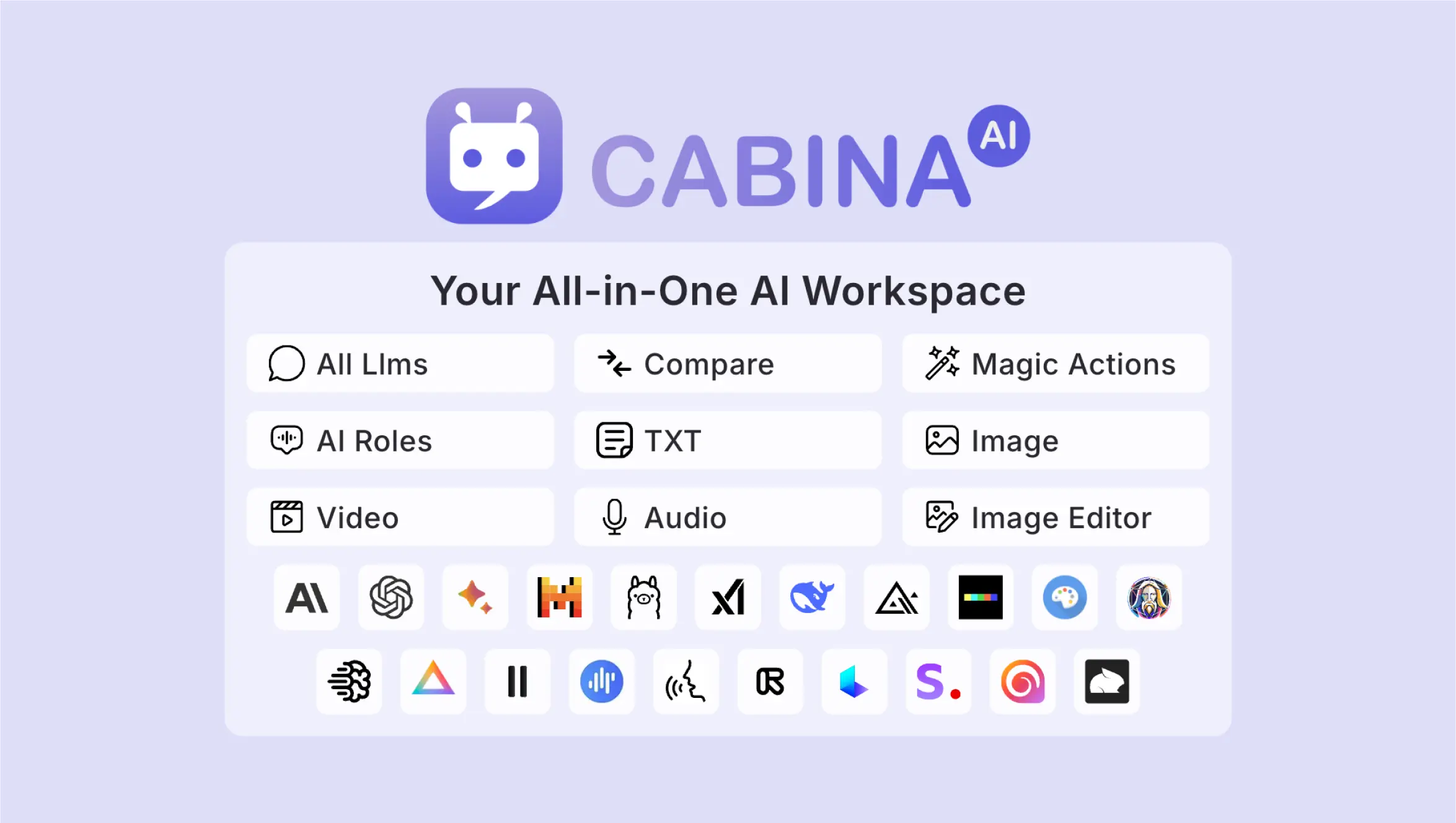 Cabina.AI AI-driven chat interface on homepage screenshot [2026]