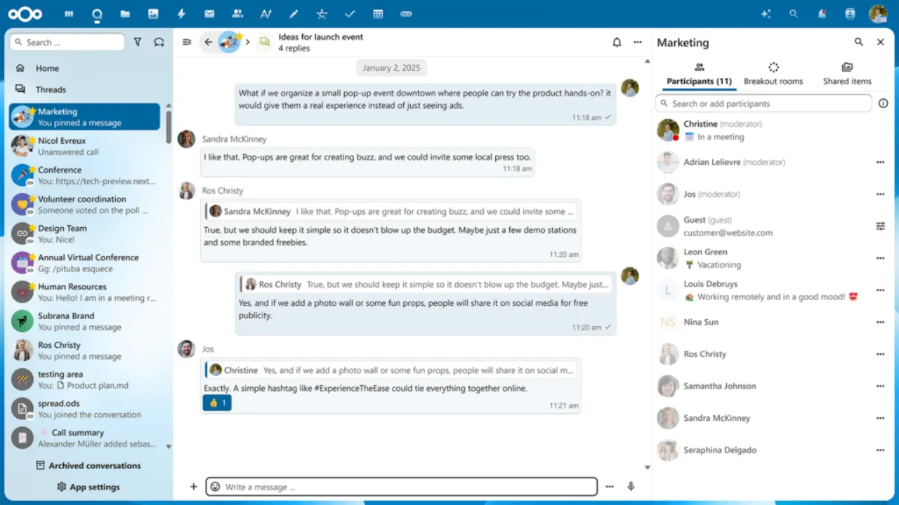 Nextcloud Talk pricing screenshot 2026