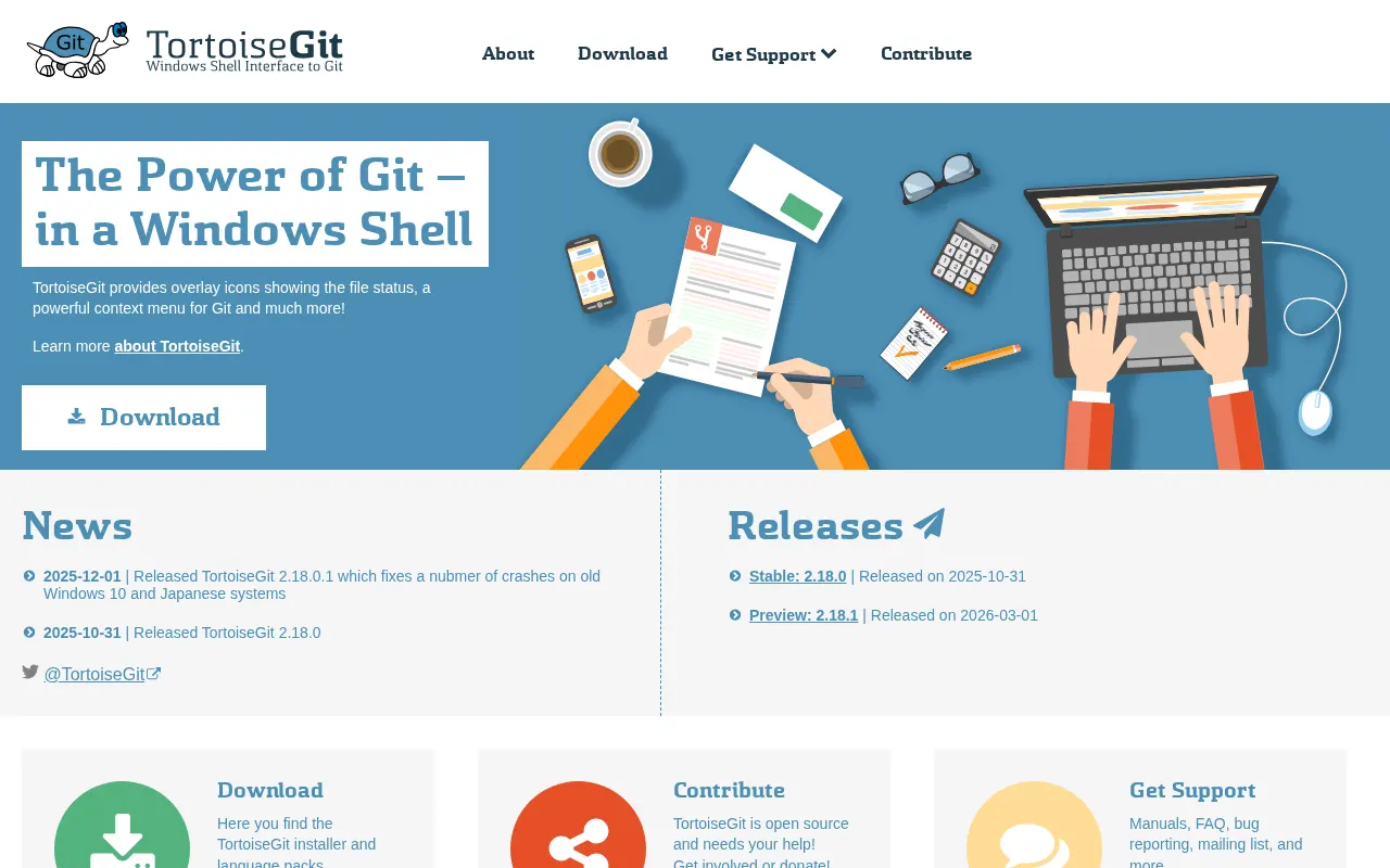 TortoiseGit Git integration interface for version control management 2026
